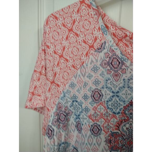 Westport Woman 2X Tee Short Sleeve Bohemian Twist Back Casual Stretch Pullover - Picture 3 of 9